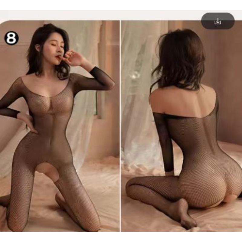 2025 Latest High Waist Fishing Net Sexy Doll Women's Off Shoulder Raging Socks Hot Pants Long Socks