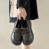 British style platform small leather shoes women's autumn 2025 new one-pedal jk single shoes muffin bottom loafers round head