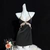 Sexy Lace Splicing Suspender Chest Pad Nightdress Summer Women's Ice Silk Pajamas Pure Desire Princess Versatile Loungewear