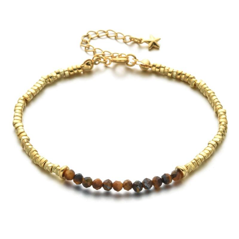 Stone Beaded Bracelet Girls Creative Electroplated Stone Crystal Bracelet