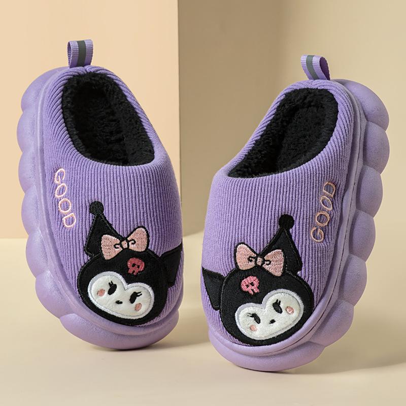 

Children s cotton slippers for indoor use, boys and girls, small, medium, and large children, autumn and winter boys home thick-soled dinosaur plush 28-29Code（Inner Length1 фіолетовий