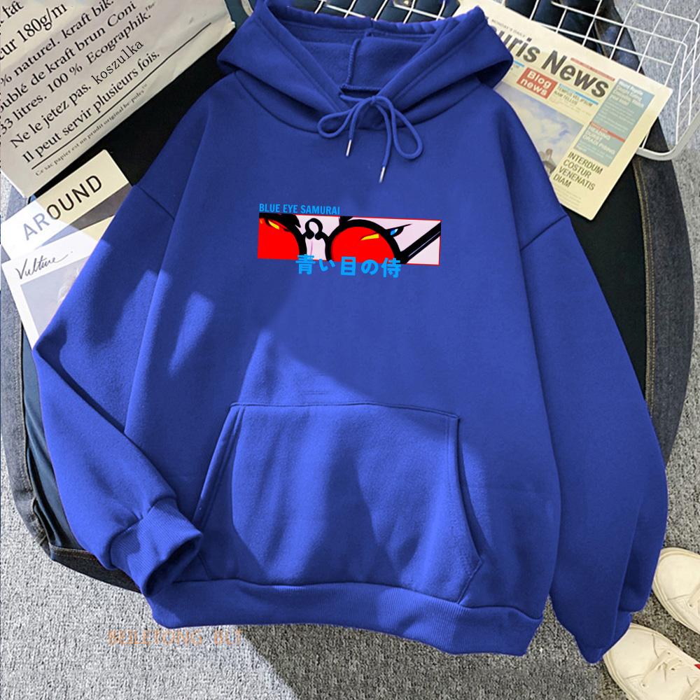 Blue Eye Samurai Japan Style Hoodies Anime Cartoon Hip Hop Sweatshirt Girls Long Sleeve Casual Winter Pullovers Moletom Feminino