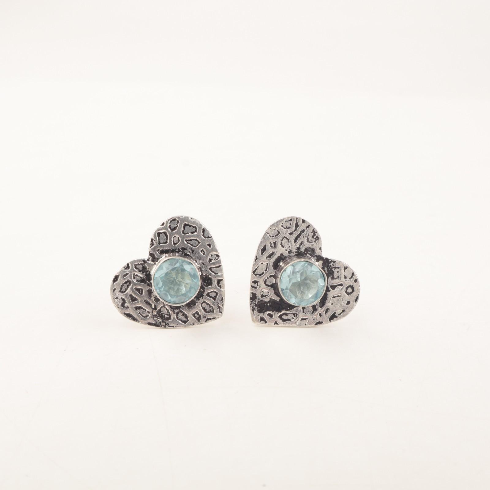 

Sky Blue Topaz Stone 925 Silver Handmade Stud Post Mother Gift Earrings Jewelry EE-143-15
