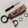 Car Vintage Leather Keychain Ring Zinc Alloy Chain Key For KIA Carnival Niro EV9 K8 Forte Cerato Sportage Ray EV Telluride Rtzup33