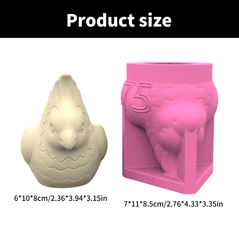 Silikon Pflanzgefäßform Silikon Blumentopfform Papageienform für Sukkulententöpfe und Heimdekorationen Kreative Bastelvase