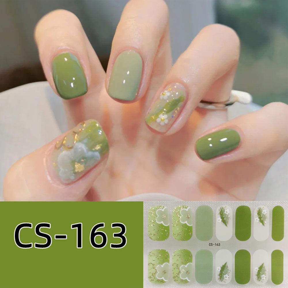 Nail Art Nail Art Sticker Waterproof Gel Nail Stickers Set Gel Full Nail Wraps  Salon