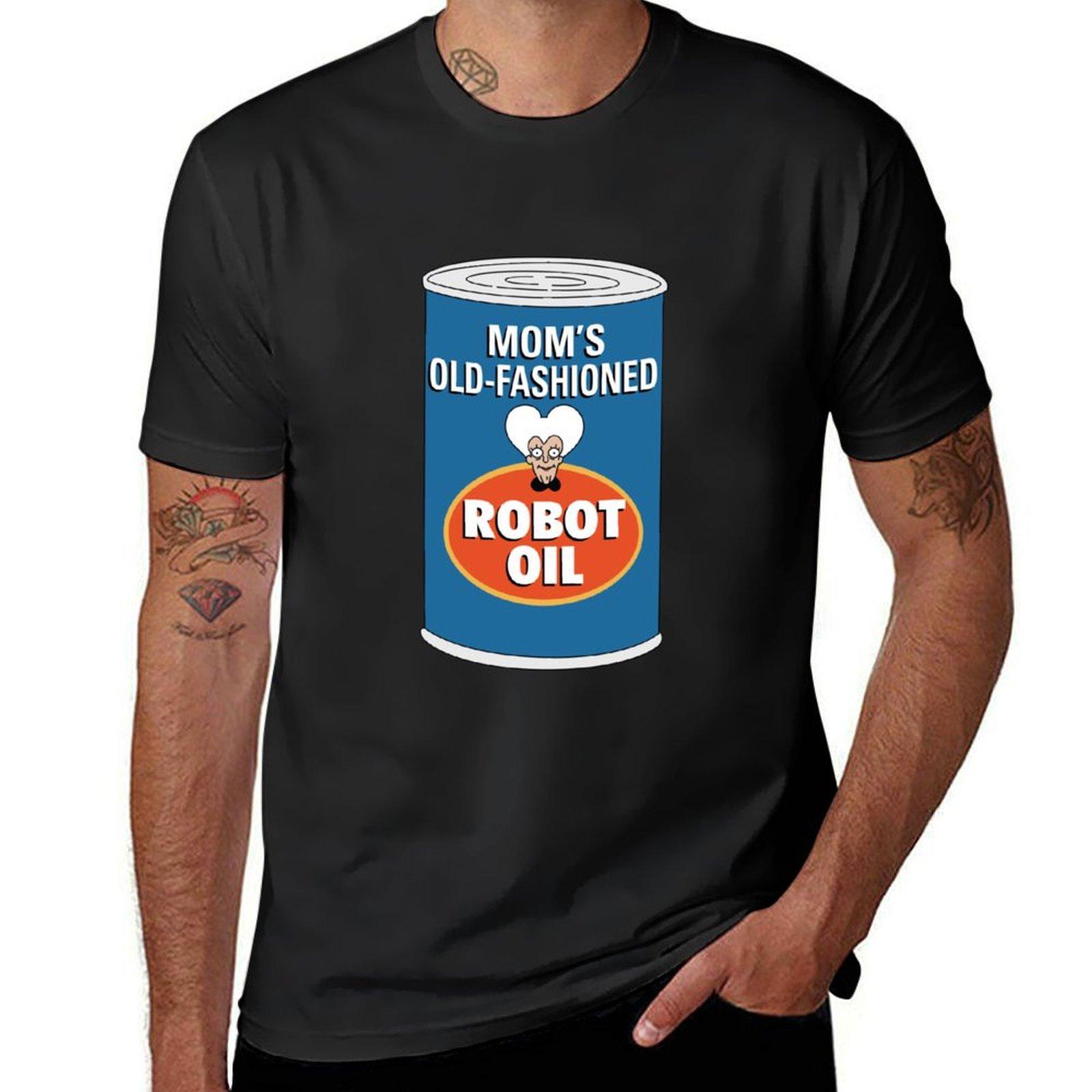 

Moms Robot Oil Can Tshirt tees blacks customizeds graphics fitted t shirts for men 4XL