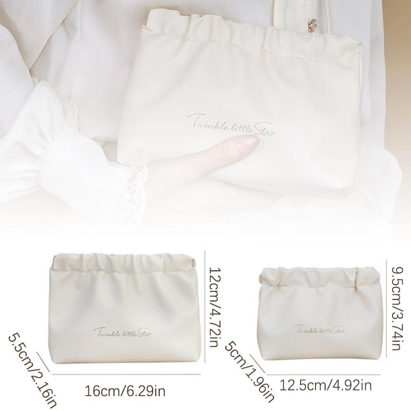 High Beauty Wrinkle Bag, Lipstick Bullet Bag, Travel Portable, Women's PU Cosmetics, Toilet and Storage Bag