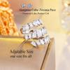 CMM Jewelry Brilliant Clear Multiple Zirkonia Silber Farbe Geometrisch Cocktail Party Verstellbarer Ring für Frauen