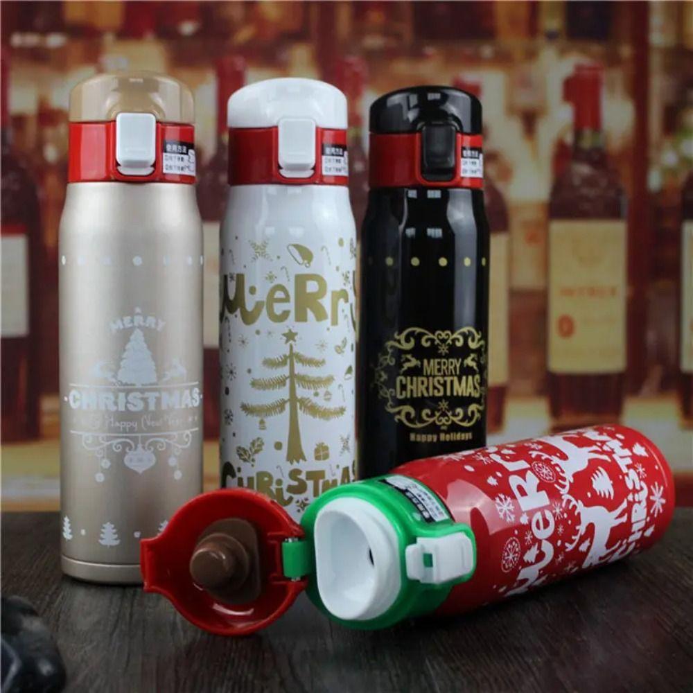 Leakproof Christmas Thermos Bottole Large Capacity Christmas Water Bottle Office