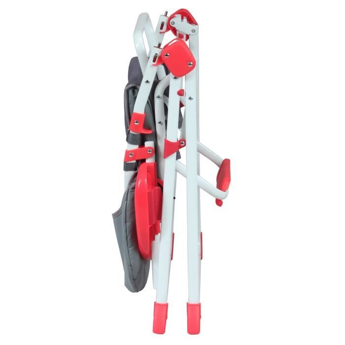 BAMBISOL Fixed High Chair - From 6 Months - Mixed - Grey and Red - PVC Seat - Removable and Adjustable Tray