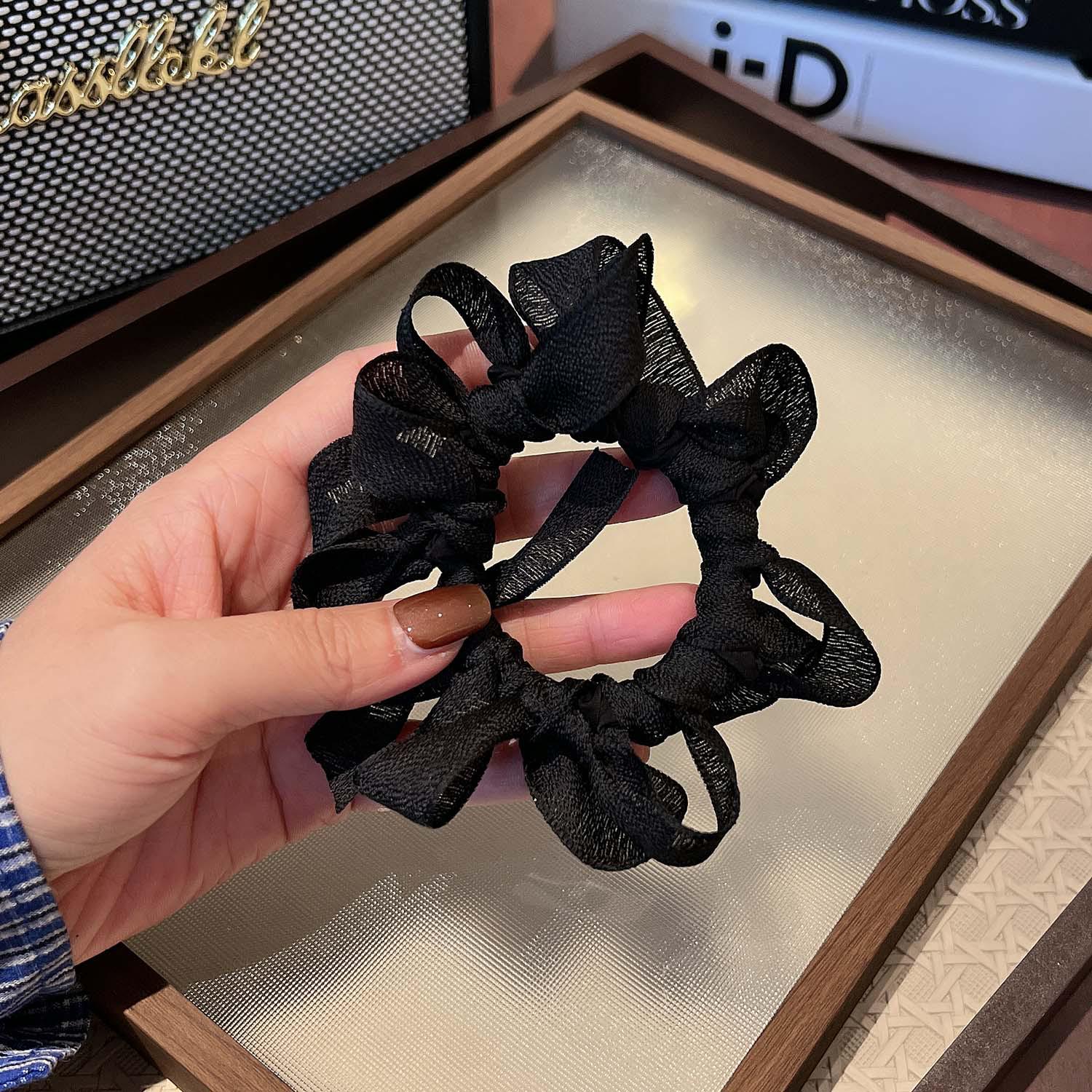 Bow Pleated Elastic Hair Tie - Versatile Ponytail & Bun Accessory