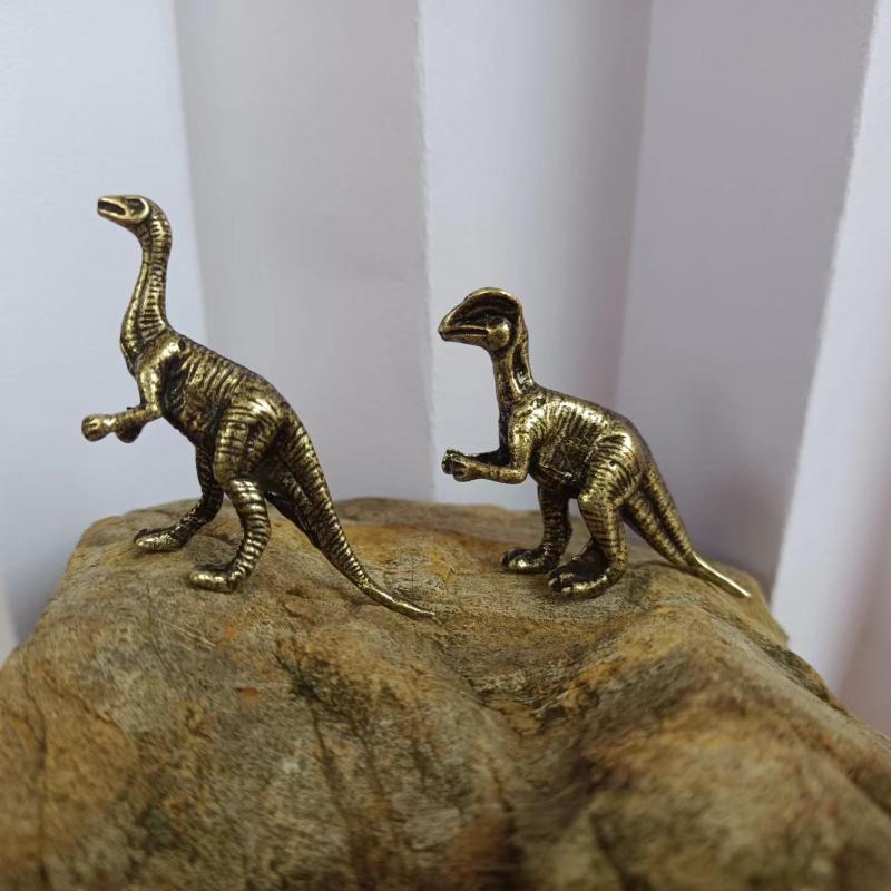 Mini Alloy Dinosaur Vintage Finish Fine Carving For Home Decor Kids Gifts Dino Fans