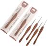 Sandalwood Handle Crochet Hook Handmade Crafts Stainless Steel Crochet Hook  Doll Weaving Tool