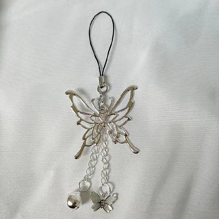 Unique Anime Keychain with Butterfly Bell Pendant Charm for Cosplay Enthusiasts