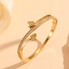 Titanium Steel Gold Butterfly Bracelet: Versatile, Light Luxury Double-Layer with Diamonds for Women.
