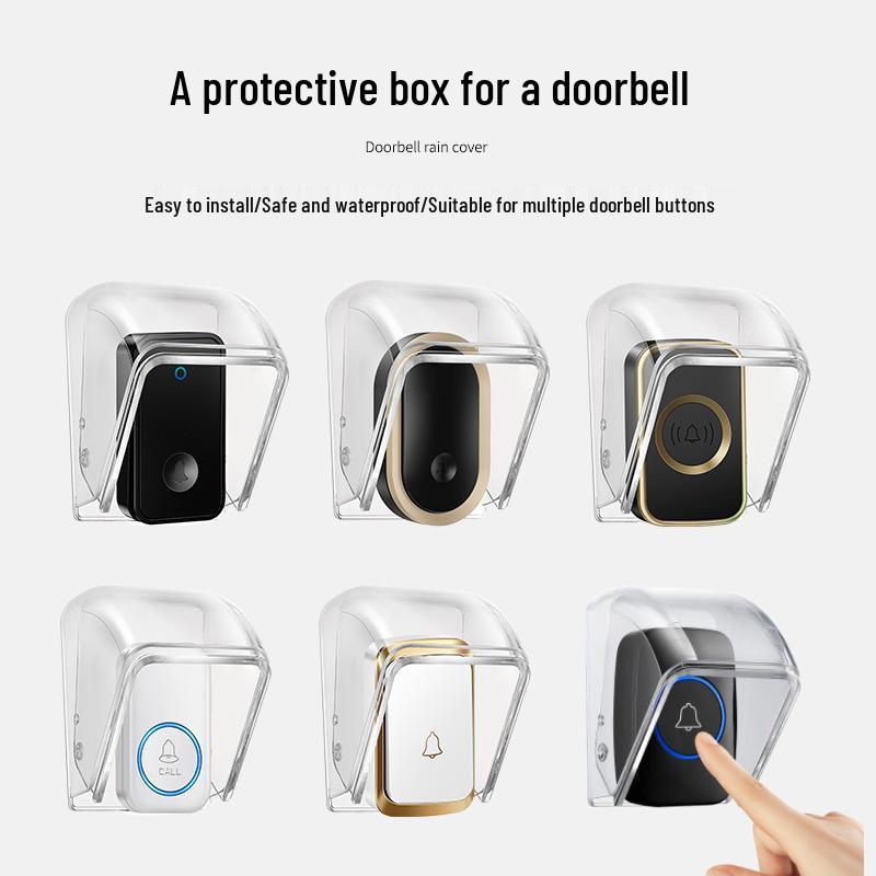 Transparent Waterproof Wireless Doorbell Rain Cover for Outdoor Use
