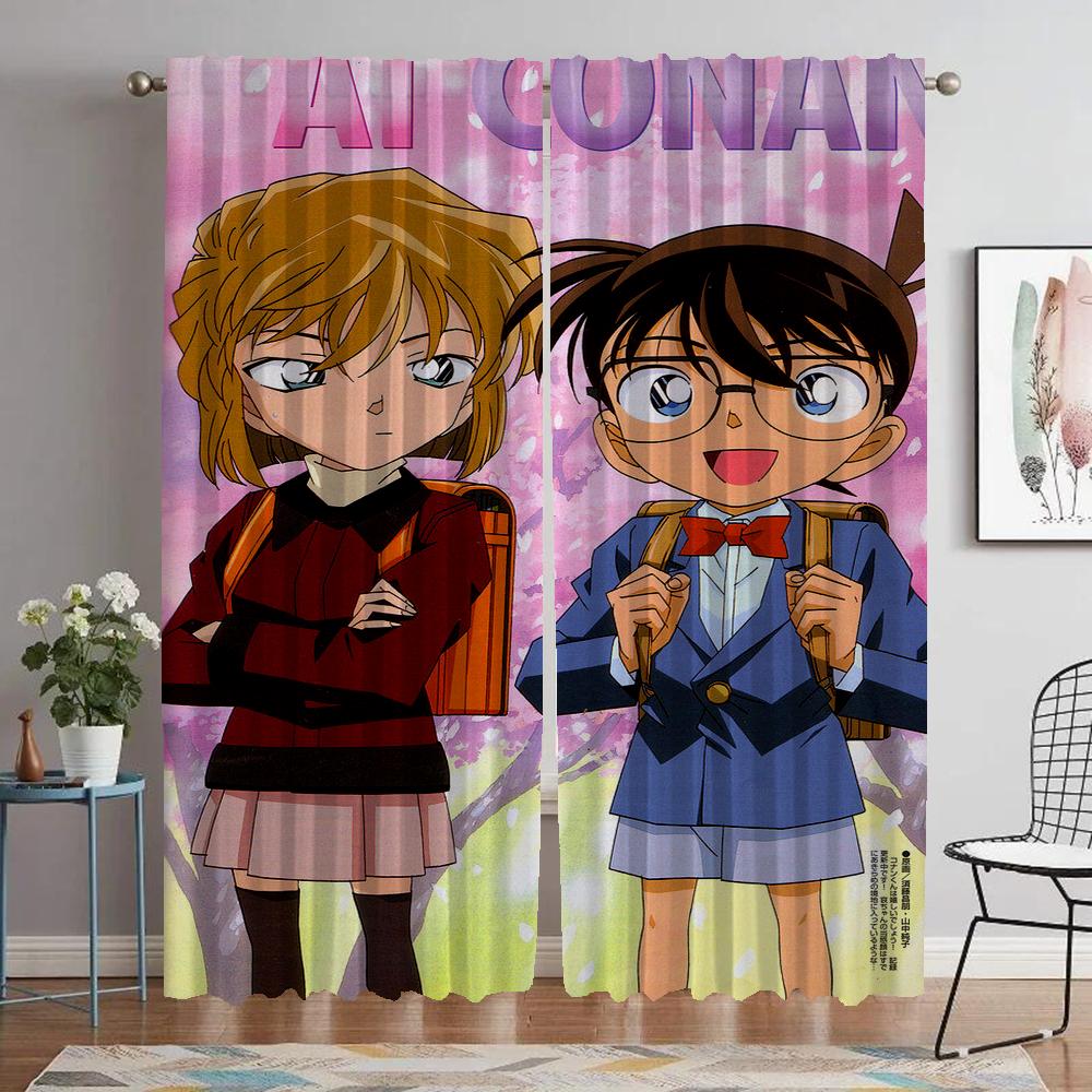 

Conan Blackout Curtains 2 Pieces Curtains for Living Room Curtain Shades Halloween Decoration Tulle for Bedroom Partition Camera W50xH70cmx2pcs-CL