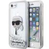Etui Do iPhone 7 Karl Lagerfeld Glitter Karl Head Srebrne