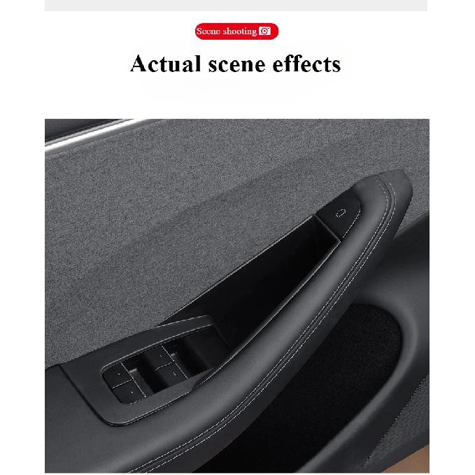 For Tesla Model 3 Y YL Juniper Highland 2020-2026 Door Handle Storage Box Inner Handle All-inclusive Organizer Container Tray