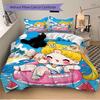 3pcs Happy Sailor Moon Printed Bedding Set, Soft and Comfortable Quilt Cover for Bedroom, Guest Room (1 Duvet Cover + 2 Pillowcases, Pillow