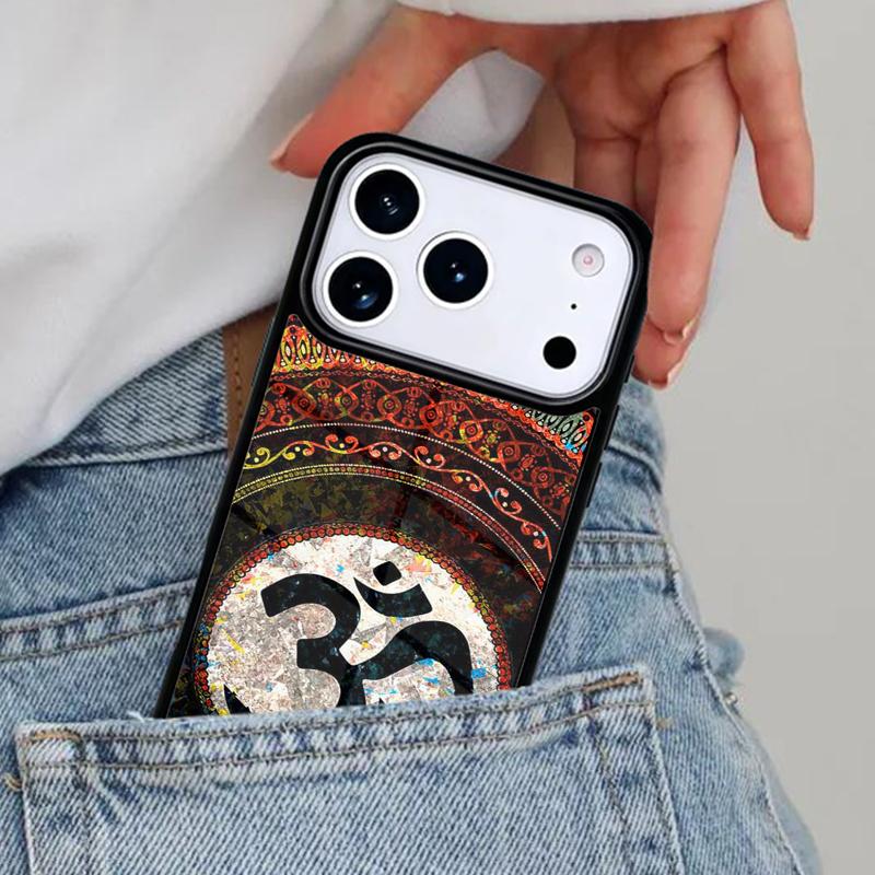 Aum om Namaste symbol floral zen yoga Phone Case for iPhone 16e 15 14 13 12 17 Pro Max Plus Air 17pro Cover Coque
