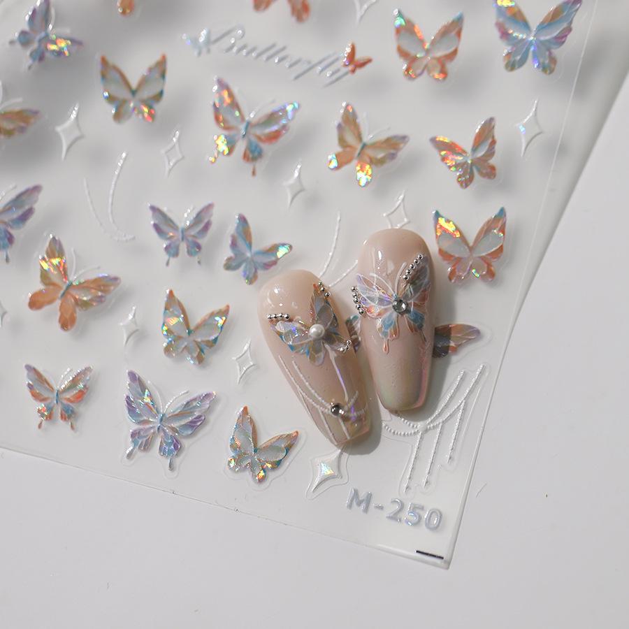 TENSOR 3D Embossed Nail Stickers: Hot Stamping Series M-241