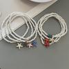 1 PC Starfish Anklet Rice Beads Handmade White Foot Bracelet Jewelry Gift for Friend Summer Gift Foot Bracelet
