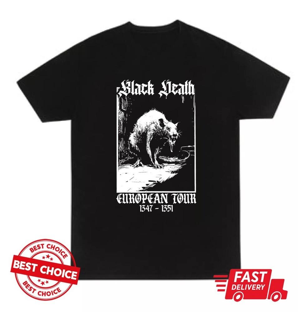 Black Death European Tour Unisex Black  T-Shirt Unisex T-Shirt L