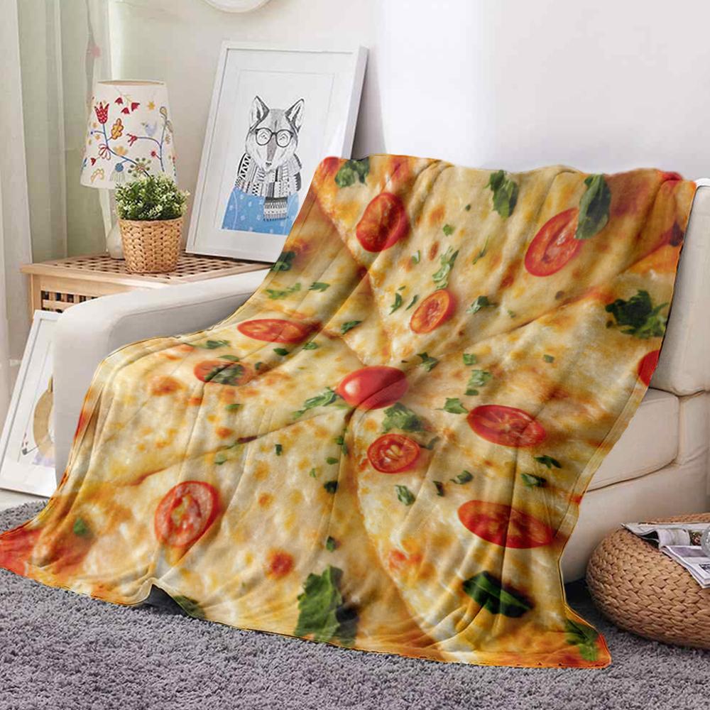 Flannel Creative Appearance Home Sofa Pizza Pizzeria Blanket
