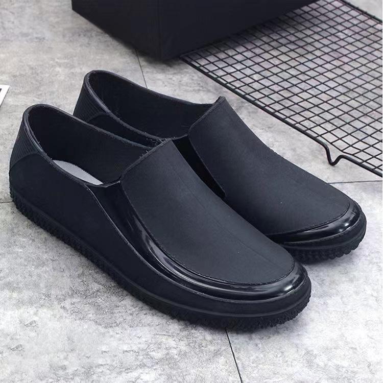 

New Men s Rain Boots Non-Slip Short Rain Boots Outdoor Camping Fishing Rubber Shoes Waterproof Shoes Short Tube 39 чёрный