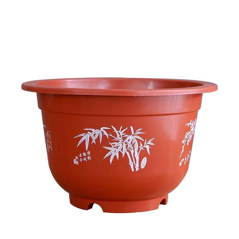 MOJY Round Thickened Plastic Flower Pot with Tray