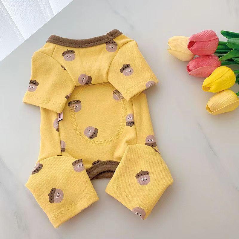 Pet Bigbear Dog Clothing Striped Quad Teddy Pomeranian Puppy Bag Belly Coral Fleece Coral Fleece Thickened