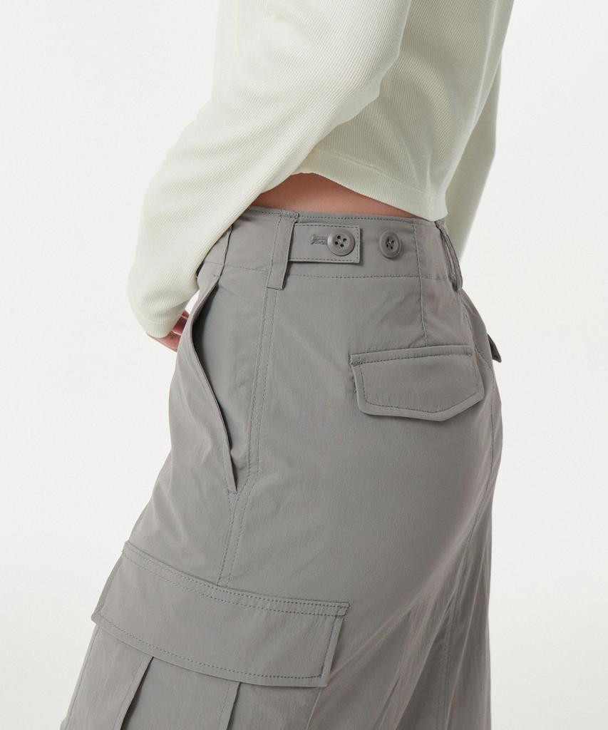 Musinsa Standard Woman Women'S Cargo Maxi Skirt [Light Grey]
