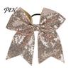 Hair Accessories for Cheer Sequins Bows, Elastic Tie, Large Cheerleading Sequin Bows Band Ponytail Holder, Glitter Scrunchies Women Girls Teens