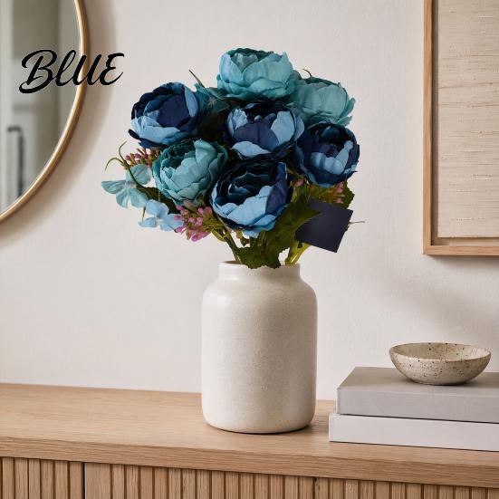 French Style Floral Decor 7 Heads Artificial Peony Flowers Vintage Fake Silk Flower Arrangements Wedding Bouquet Bouquets Decorations Table
