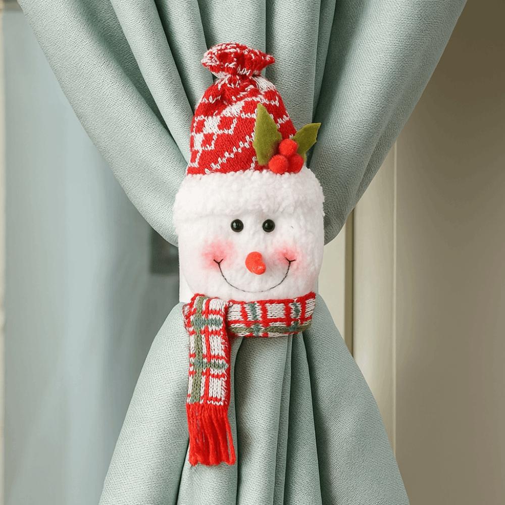 Santa Claus Christmas Curtain Buckle Christmas Tree Ornament Christmas Decoration Party Supplies Snowman Curtain Strap