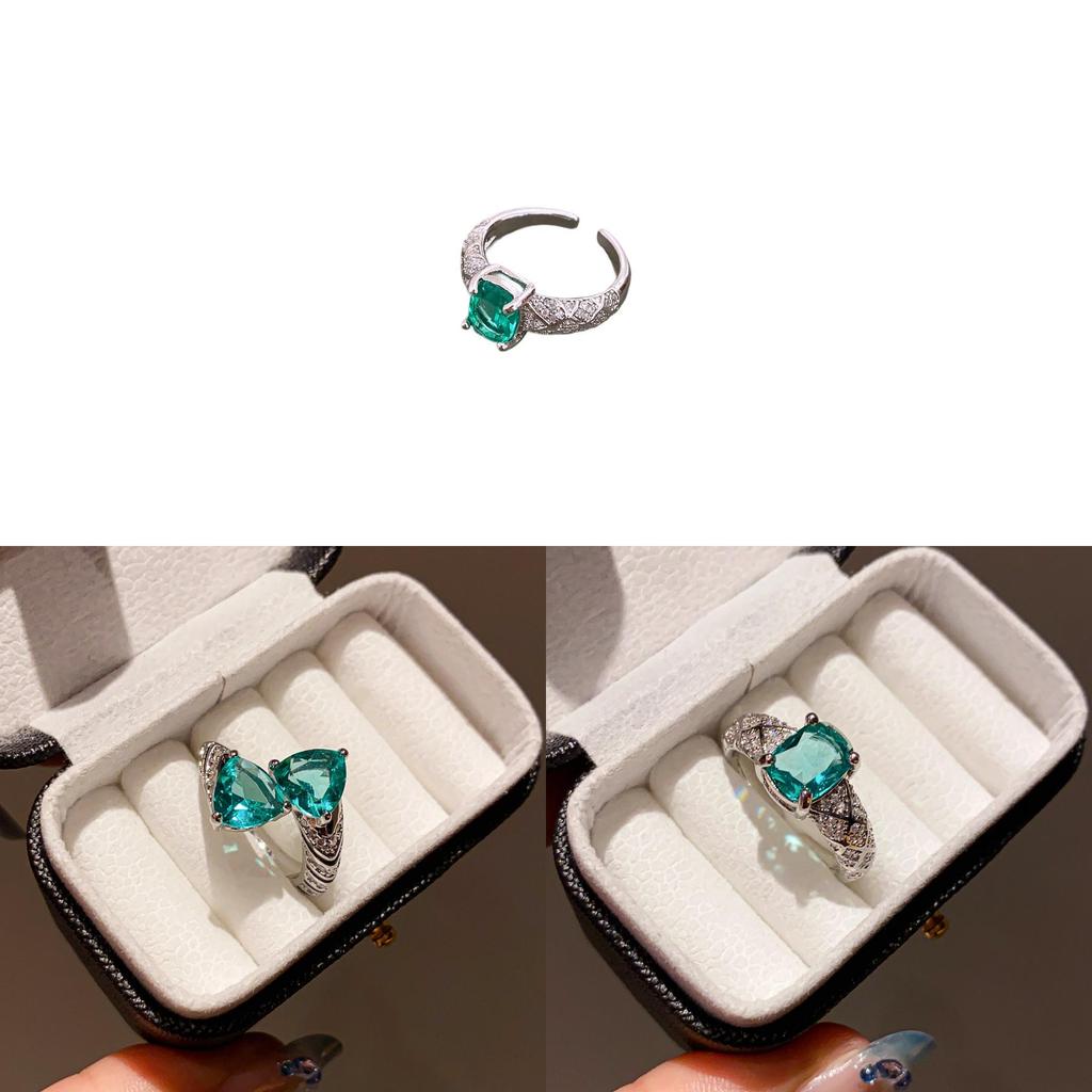 New Chinese Style Zircon Snake Pattern Triangle Open Ring For Women