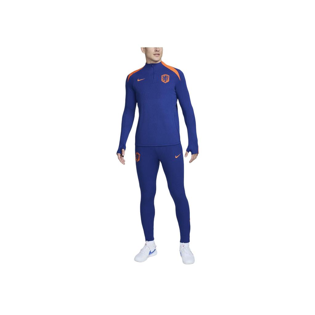Nike Netherlands Strike Elite Color Block Comfortable Breathable Football Knitted Sports Pants Men bottoms Deep-Navy FJ2021-455