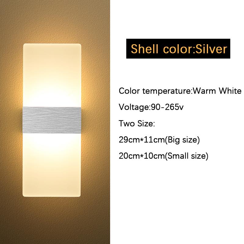 

MARPOU Современный светодиодный настенный светильник, акриловый настенный светильник для помещений, AC90-265V, черный, серебряный, настенное украшение, скандинавский стиль, бра, светильник Fixtur Small