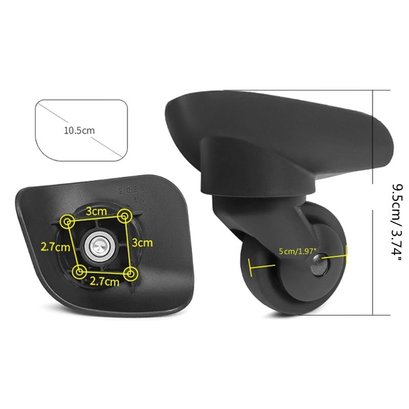 2 st Reservhjul för Resväska Kraftigt Rullhjul för Bagagebox Resväska 360 graders Svängbart Kit SilentWheel