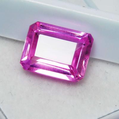 Natural Pink Sapphire Loose Gemstone Ceylon 7.25 Ct Emerald Cut September Birthday Birthstone
