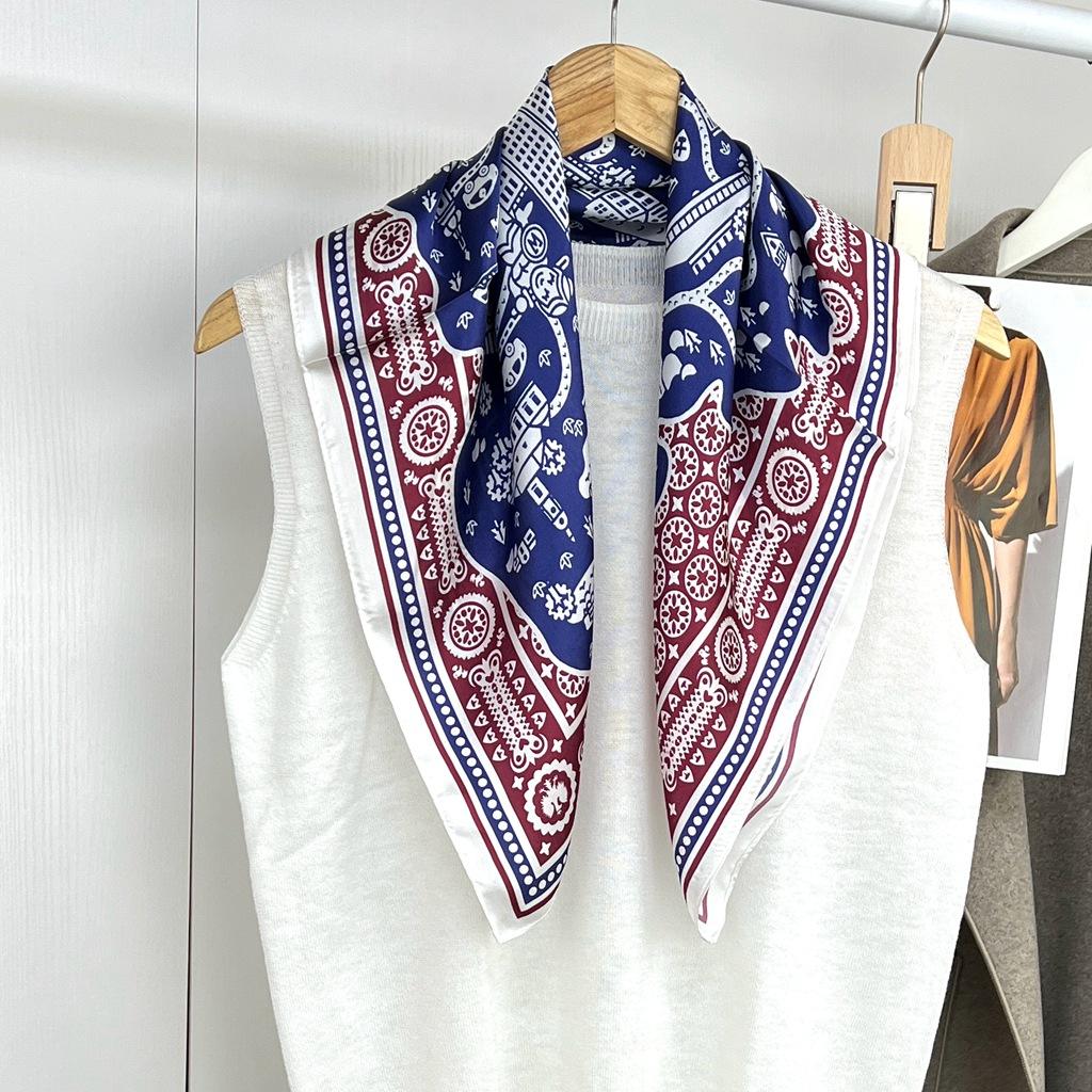 Silk Silk Scarf Chinese Square Scarf Women'S Versatile Spring And Autumn High-End Silk Gift 100% Mulberry Silk Foreign Style Scarf