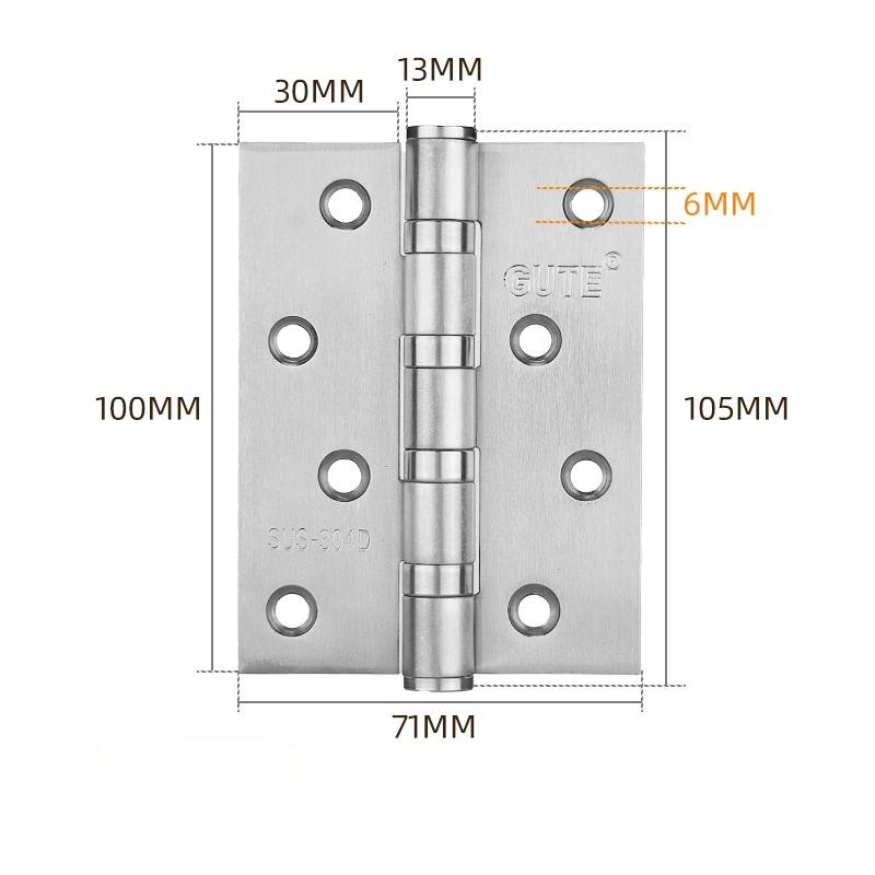 4/5 Inches 2Pcs (1 Pair) Door Butt Hinges Furniture Hardware Accessories 304 Stainless Steel Flat Door Thick High Quality Hinge