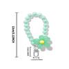 New Macaron Color Cell Phone Charm Lanyard Flower Beaded Anti-lost Mobile Phone Case Pendant Wrist Strap Hand-held Car Keychain