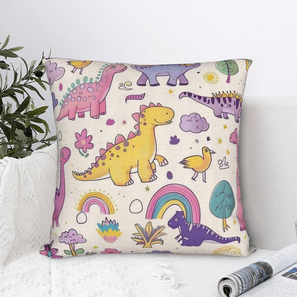 Pillow Cover Fun Dinosaur Pattern Novelty Pillow Case For Sofa Couch Bed Living Room Pillowcases