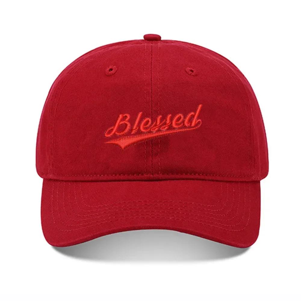 Lyprerazy Baseball Caps Christian Blessed Unisex Embroidery Baseball Cap Washed Cotton Embroidered Adjustable Cap