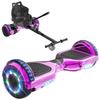 Hoverboard + Kart RCB 2-în-1 6,5 inch Bluetooth și LED – Karting reglabil – roz/negru – cadou ideal copii