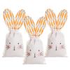 6/1Pcs Easter Bunny Linen Gift Bags Rabbit Carrot Sweet Candy Snack Bags with Drawstring for Easter Party Decoration Kids Favors