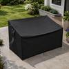 600D Fabric Patio Loveseat Cover with Rain and Debris Barrier, Bottom Cord Closure, 2 Side Fasteners, and Storage Pocket